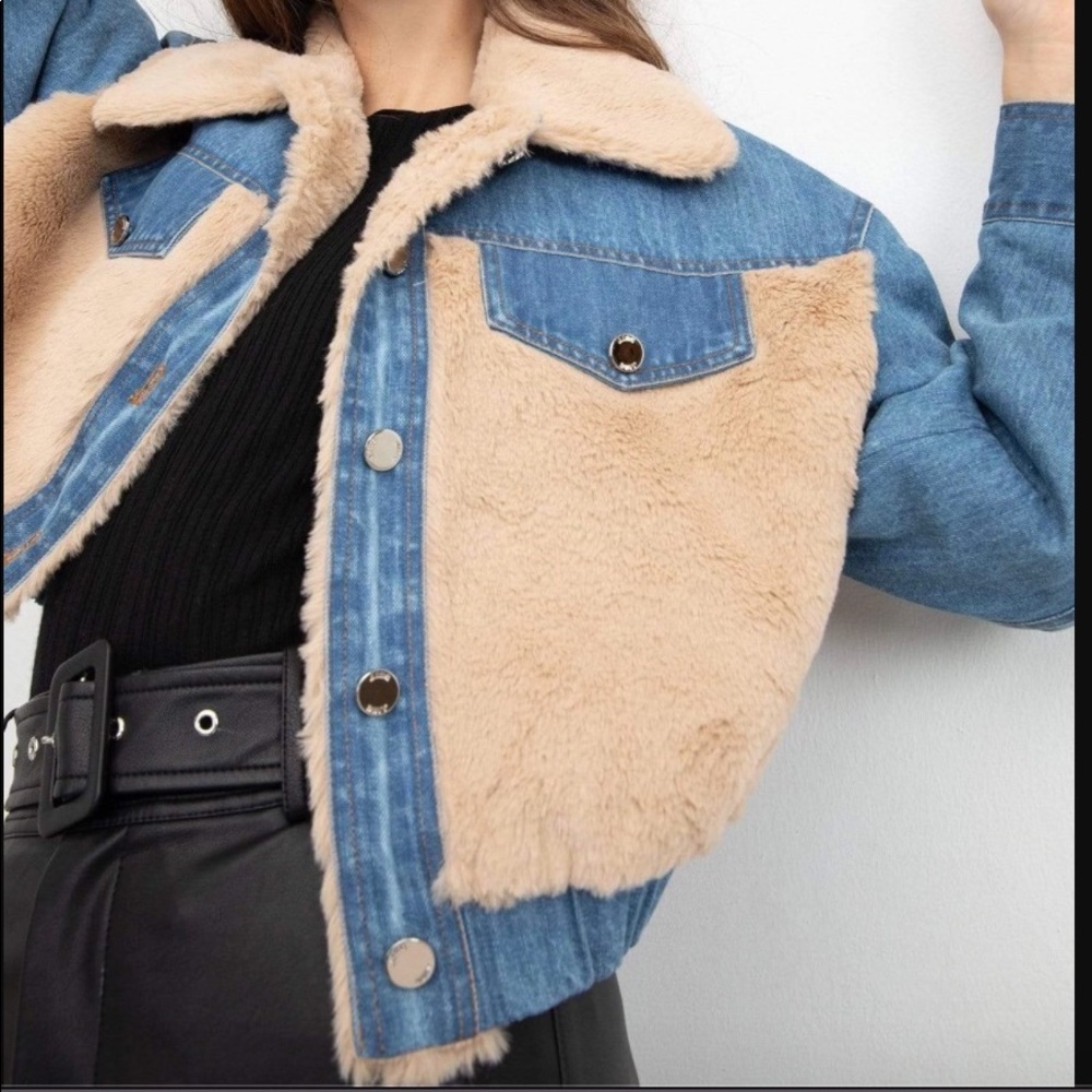 Teddy Denim Jacket size 4